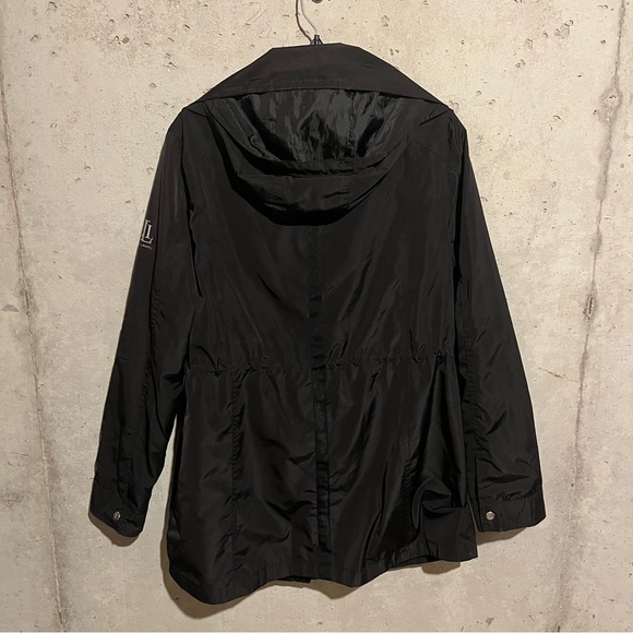 Lauren Ralph Lauren Jacket Women Size L Black Rain Coat Hood Zip Adjustable - Picture 9 of 11